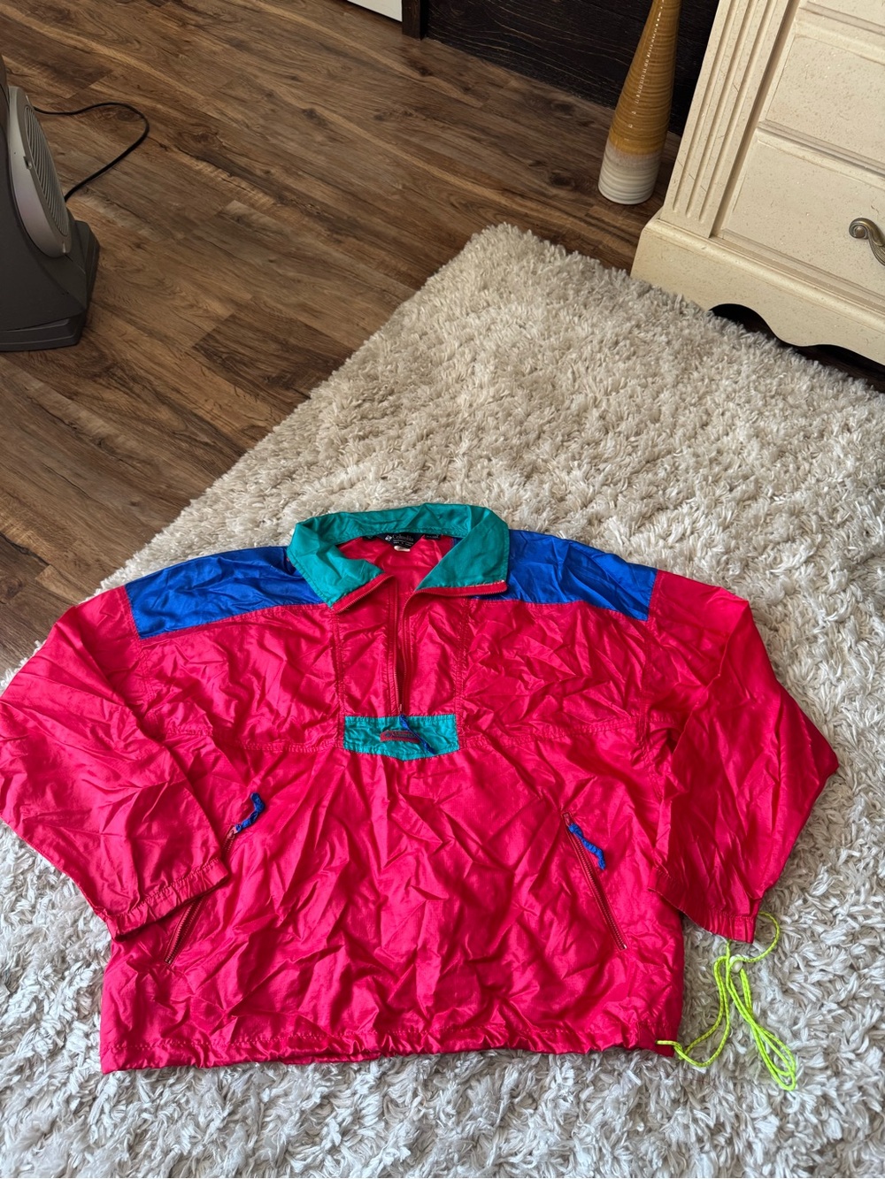 VTG Columbia Color-block Rain Resistant Anorak Pullover
